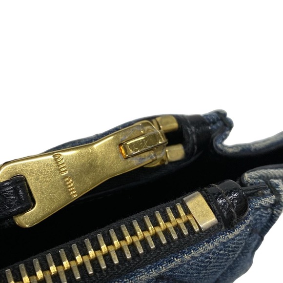 Miumiu Denim Biker Handbag Blue Leather - Picture 11 of 15